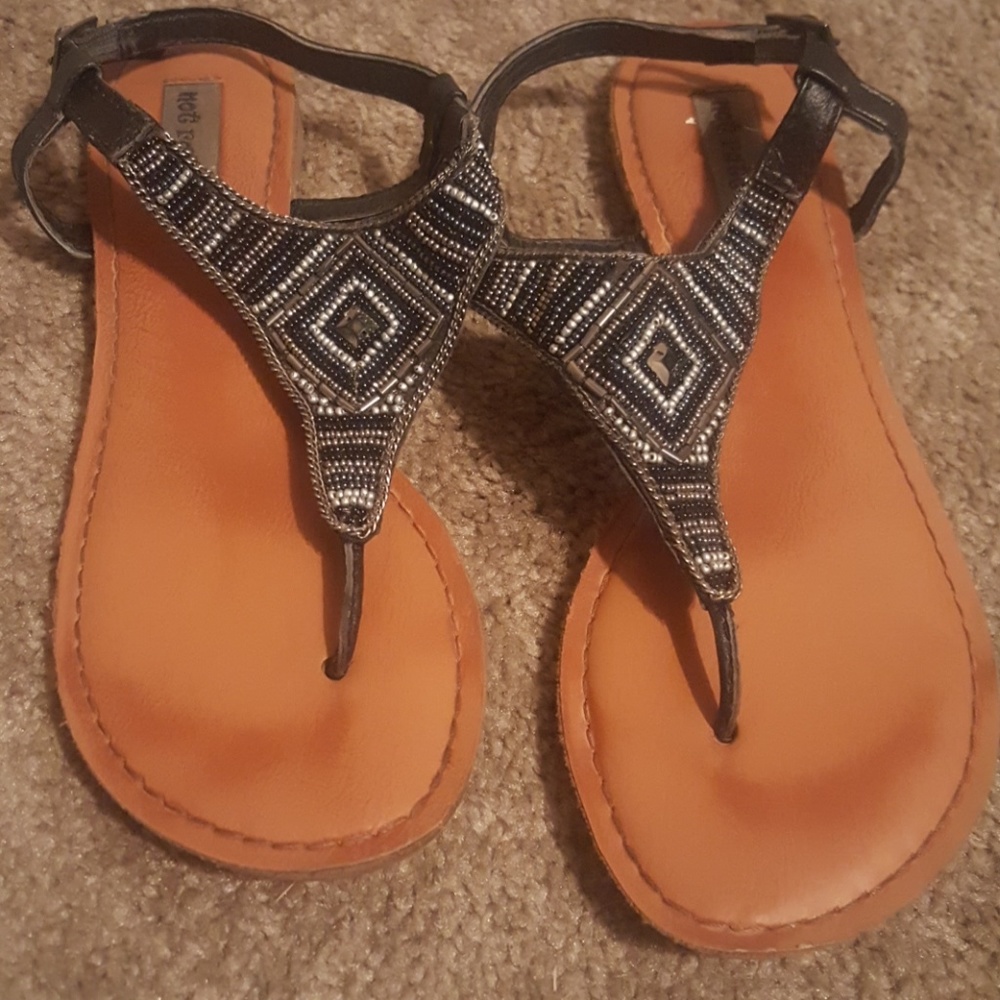 Black sequin sandals